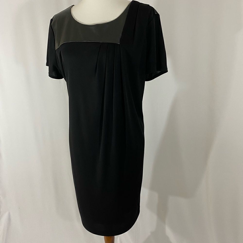 NWOT DKNYC Black Dress with Leather Accents
